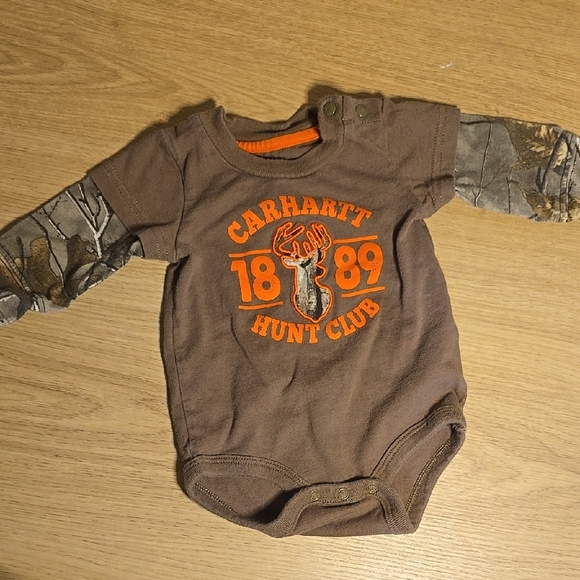Carhartt Other - Carhartt Infant Onesie with Orange Accents Hunt Club 3M